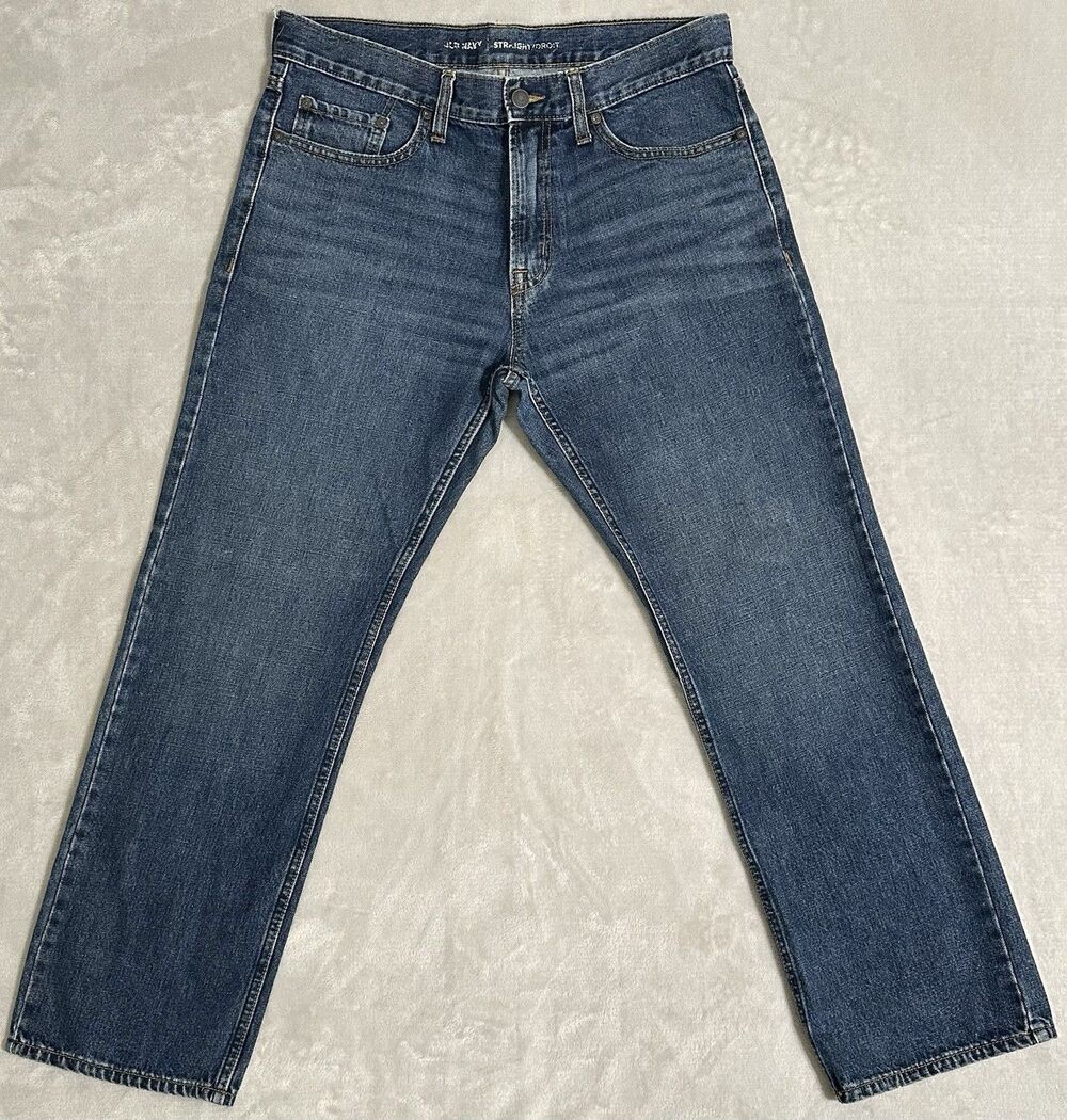 Old Navy Men's 32x30 Straight Leg Dark Wash Denim Jeans 100% Cotton
